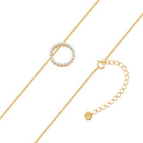 Kette mit Anhänger Sterling Silber gelbgold Zirkonia weiß