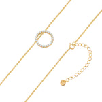 Kette mit Anhänger Sterling Silber gelbgold Zirkonia weiß