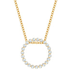 Kette mit Anhänger Sterling Silber gelbgold Zirkonia weiß