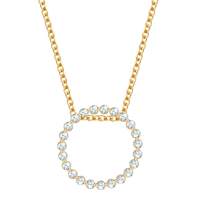 Kette mit Anhänger Sterling Silber gelbgold Zirkonia weiß