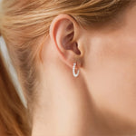 Creolen Sterling Silber Zirkonia weiß