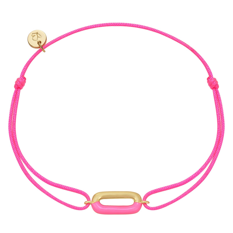 Armband Sterling Silber gelbgold Textil (pink) Emaille pink