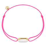 Armband Sterling Silber gelbgold Textil (pink) Emaille weiß