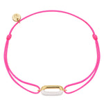 Armband Sterling Silber gelbgold Textil (pink) Emaille weiß
