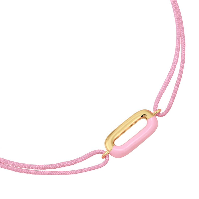 Armband Sterling Silber gelbgold Textil (rosa) Emaille rosa