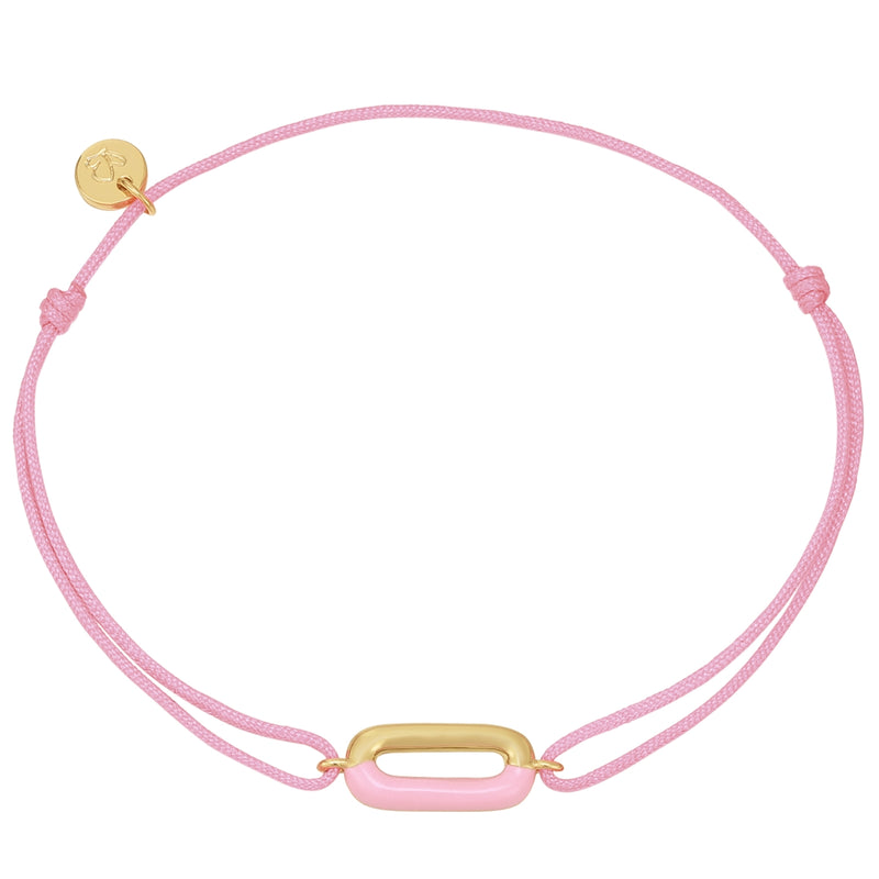 Armband Sterling Silber gelbgold Textil (rosa) Emaille rosa
