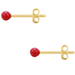Ohrstecker Sterling Silber gelbgold Emaille rot