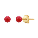 Ohrstecker Sterling Silber gelbgold Emaille rot