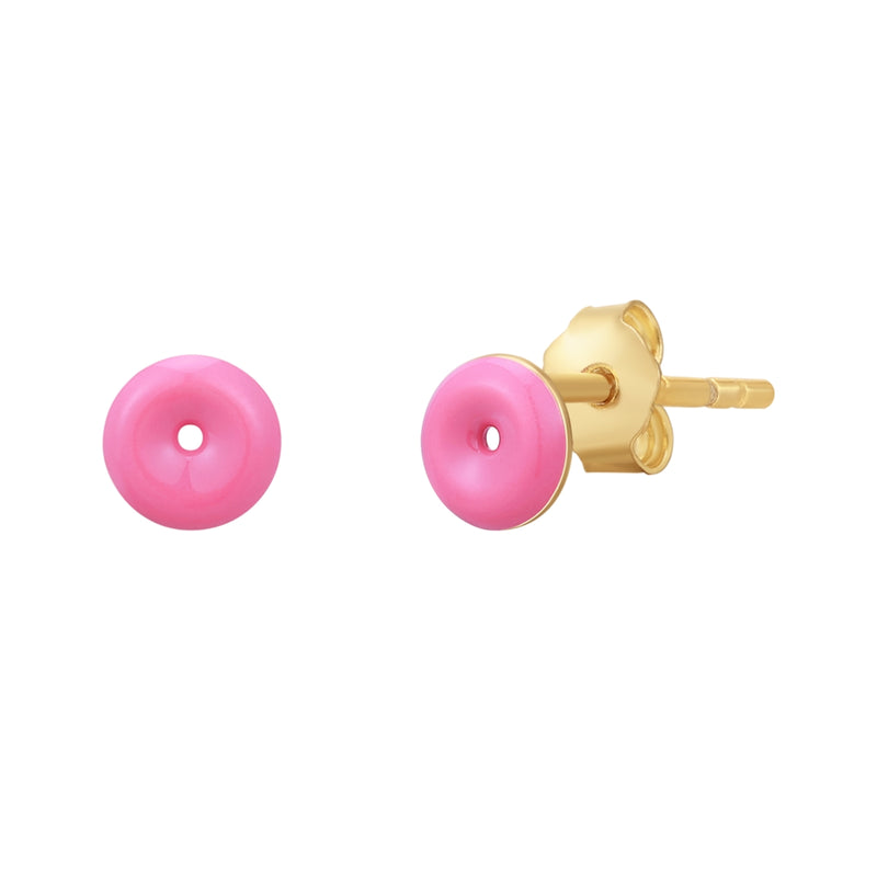 Ohrstecker Sterling Silber gelbgold Emaille pink
