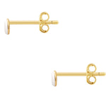 Ohrstecker Sterling Silber gelbgold Emaille weiß