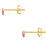 Ohrstecker Sterling Silber gelbgold Emaille pink