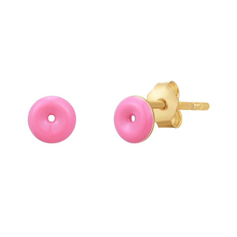 Ohrstecker Sterling Silber gelbgold Emaille pink
