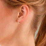 Creolen Sterling Silber gelbgold Emaille pink