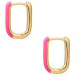 Creolen Sterling Silber gelbgold Emaille pink