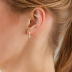 Creolen Sterling Silber gelbgold Emaille rosa