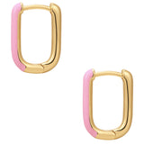 Creolen Sterling Silber gelbgold Emaille rosa