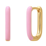 Creolen Sterling Silber gelbgold Emaille rosa