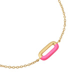 Armband Sterling Silber gelbgold Emaille pink