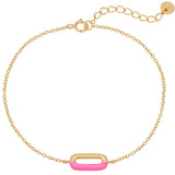 Armband Sterling Silber gelbgold Emaille pink