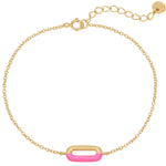 Armband Sterling Silber gelbgold Emaille pink