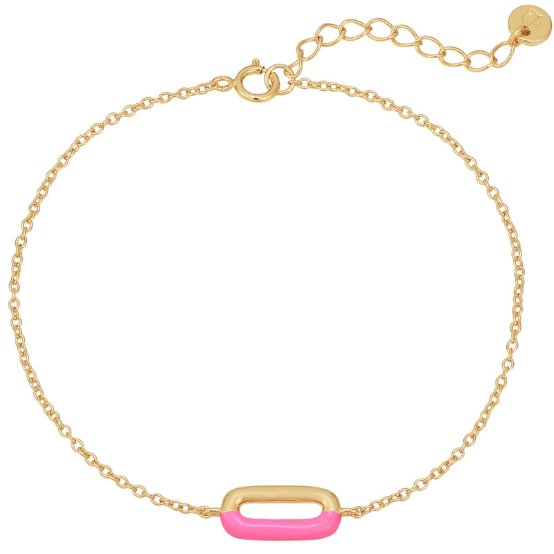 Armband Sterling Silber gelbgold Emaille pink