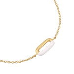 Armband Sterling Silber gelbgold Emaille weiß