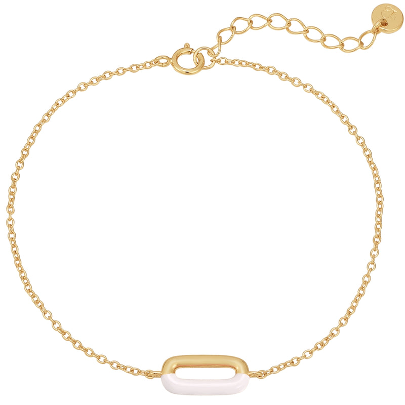 Armband Sterling Silber gelbgold Emaille weiß