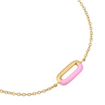 Armband Sterling Silber gelbgold Emaille rosa