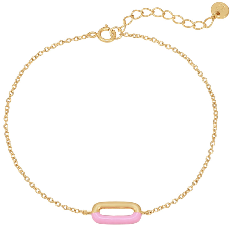 Armband Sterling Silber gelbgold Emaille rosa