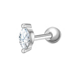 Piercing Sterling Silber Zirkonia weiß