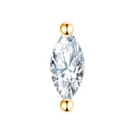 Piercing Sterling Silber gelbgold Zirkonia weiß