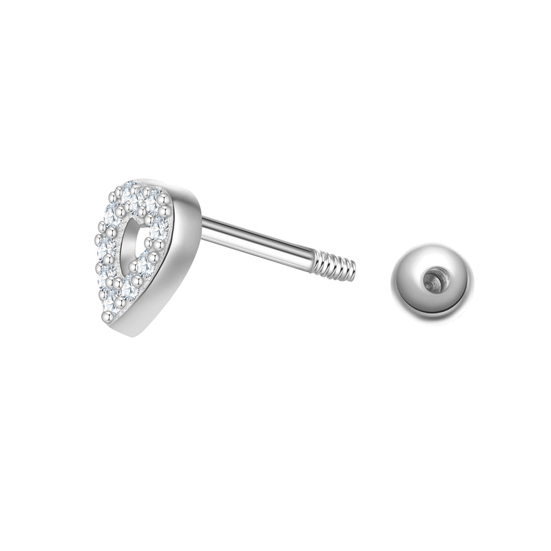 Piercing Sterling Silber Zirkonia weiß