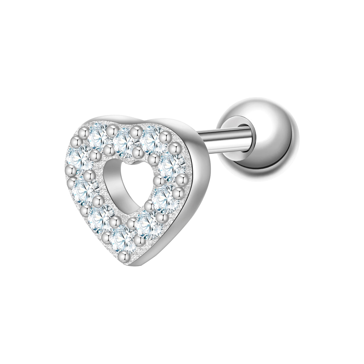 Piercing Sterling Silber Zirkonia weiß