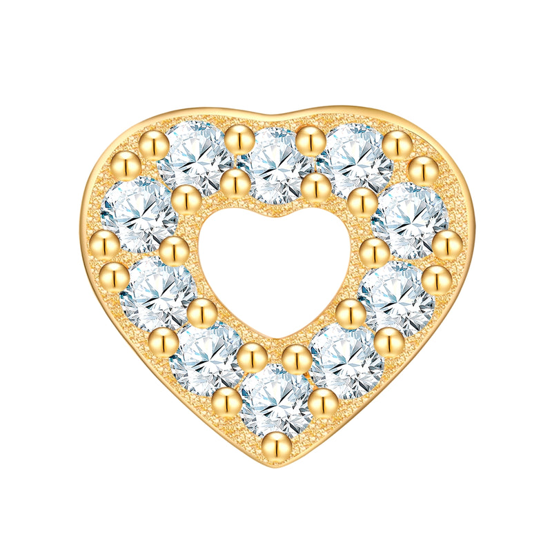 Piercing Sterling Silber gelbgold Zirkonia weiß