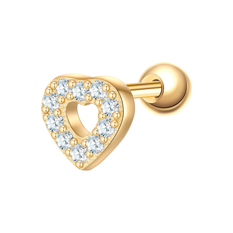 Piercing Sterling Silber gelbgold Zirkonia weiß