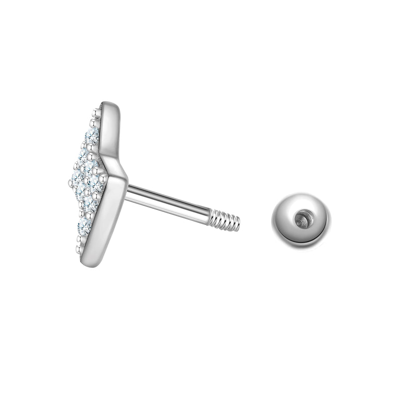 Piercing Sterling Silber Zirkonia weiß