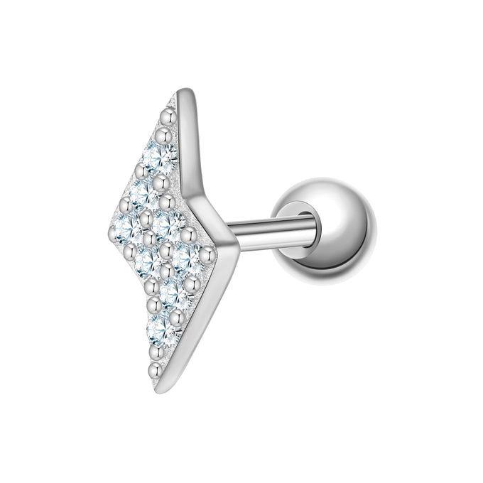 Piercing Sterling Silber Zirkonia weiß