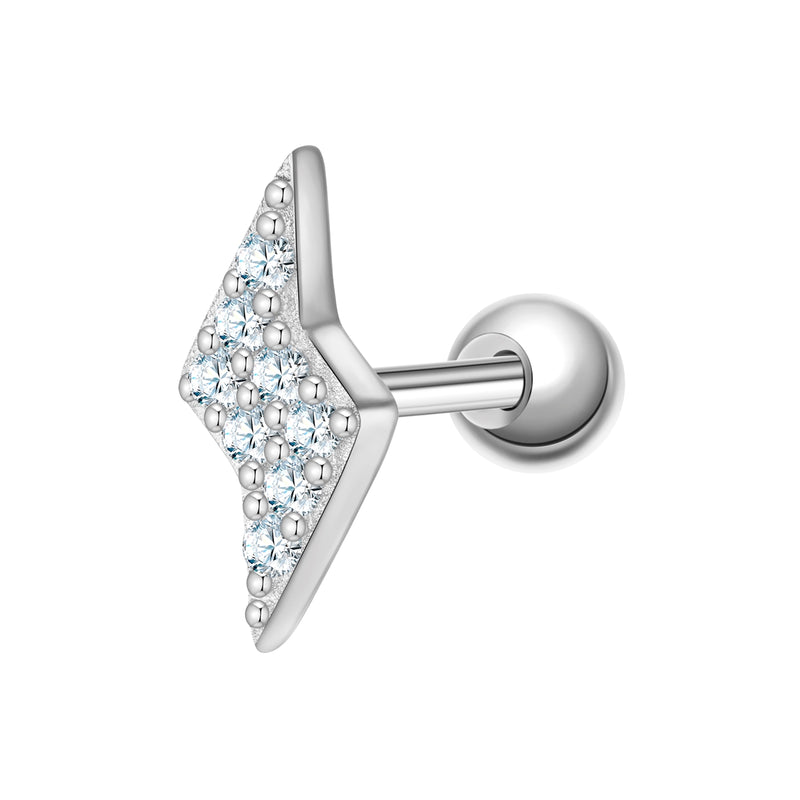Piercing Sterling Silber Zirkonia weiß