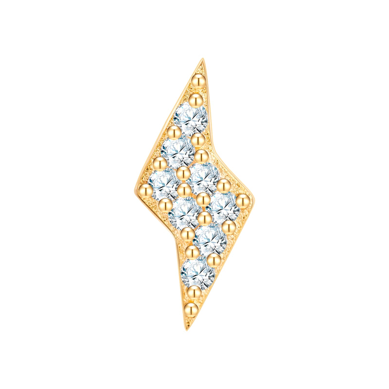 Piercing Sterling Silber gelbgold Zirkonia weiß