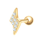 Piercing Sterling Silber gelbgold Zirkonia weiß