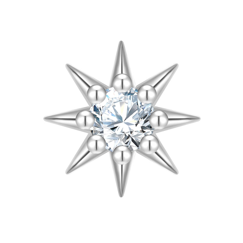 Piercing Sterling Silber Zirkonia weiß