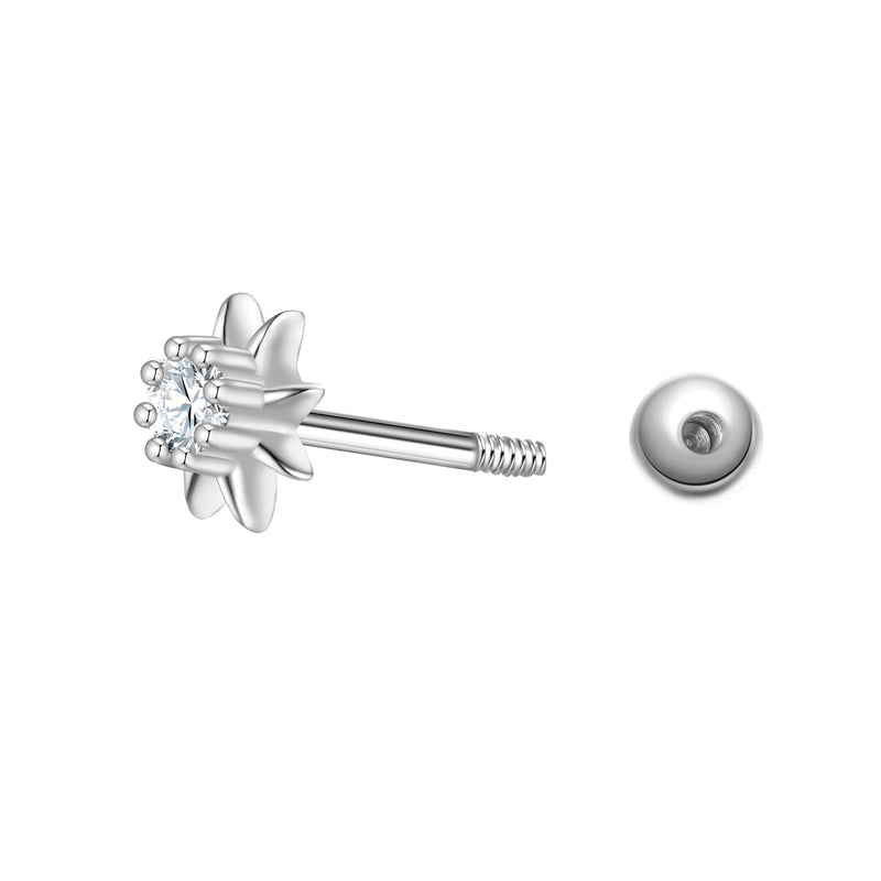Piercing Sterling Silber Zirkonia weiß