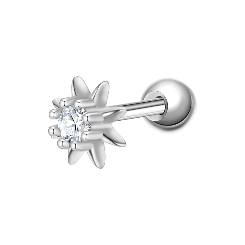 Piercing Sterling Silber Zirkonia weiß