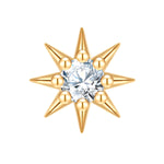 Piercing Sterling Silber gelbgold Zirkonia weiß
