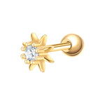 Piercing Sterling Silber gelbgold Zirkonia weiß