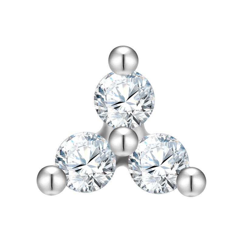 Piercing Sterling Silber Zirkonia weiß