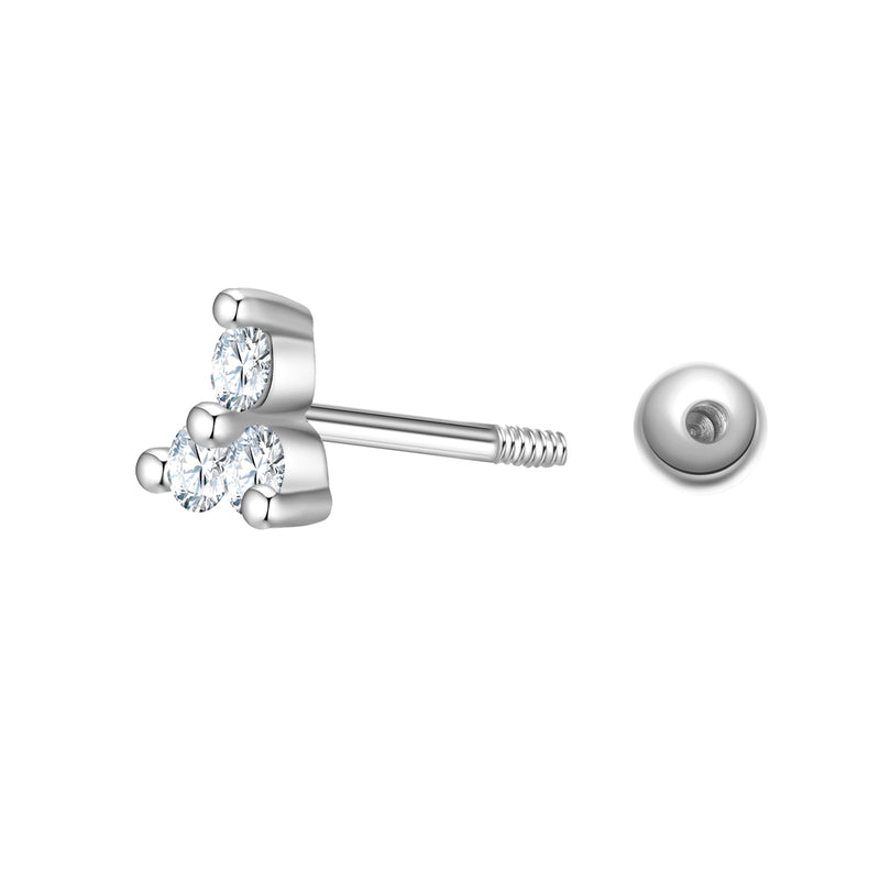 Piercing Sterling Silber Zirkonia weiß