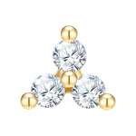 Piercing Sterling Silber gelbgold Zirkonia weiß