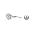Piercing Sterling Silber Zirkonia weiß
