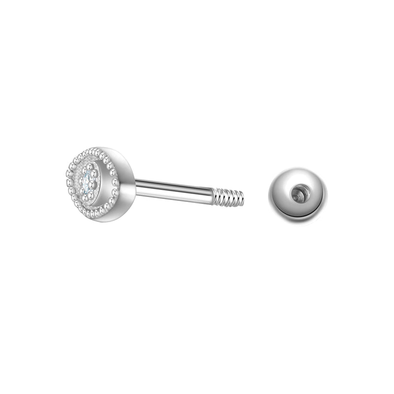 Piercing Sterling Silber Zirkonia weiß